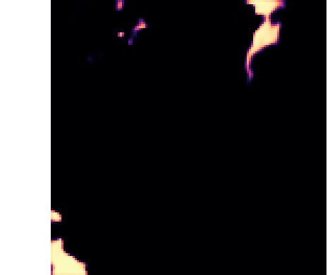 Model probability heat-map highlighting the same landslide scars